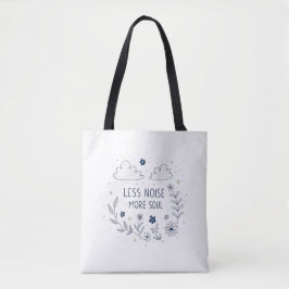 Whimsical Floral Soul Quote Line Art Tote Bag