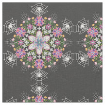 Whimsical floral Spinnen mandala stof