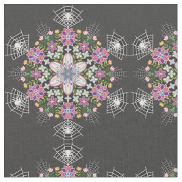 Whimsical floral Spinnen mandala stof