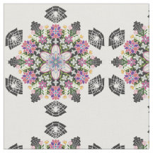 Whimsical floral Spinnen mandala stof