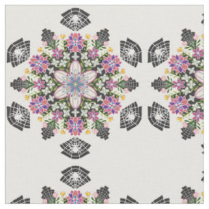 Whimsical floral Spinnen mandala stof