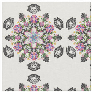 Whimsical floral Spinnen mandala stof