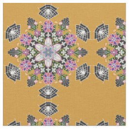 Whimsical floral Spinnen mandala stof