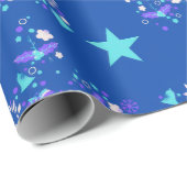 Whimsical Floral Star Pattern Wrapping Paper Cadeaupapier (Rol Hoek)