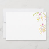 Whimsical Floral Sweet 16 Birthday Invitation Kaart (Achterkant)