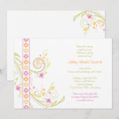 Whimsical Floral Sweet 16 Birthday Invitation Kaart (Voorkant / Achterkant)