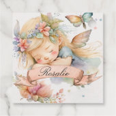 Whimsical Floral Sweet Dreams Slapen Fairy Meisje Bedankjes Labels (Achterkant)