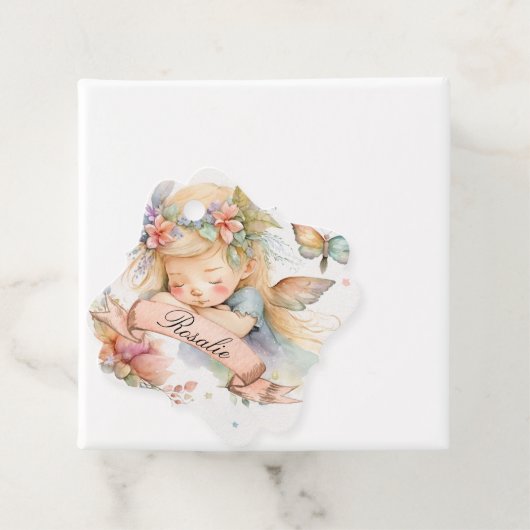 Whimsical Floral Sweet Dreams Slapen Fairy Meisje Bedankjes Labels (In situ)