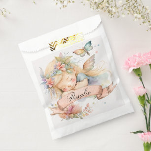 Whimsical Floral Sweet Dreams Slapen Fairy Meisje Bedankzakje