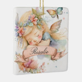 Whimsical Floral Sweet Dreams Slapen Fairy Meisje Keramisch Ornament (Rechts)