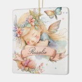 Whimsical Floral Sweet Dreams Slapen Fairy Meisje Keramisch Ornament (Links)