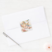 Whimsical Floral Sweet Dreams Slapen Fairy Meisje Vierkante Sticker (Envelop)