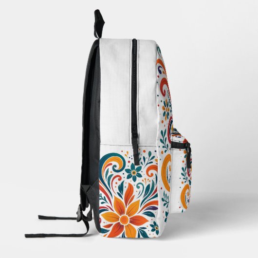 Whimsical Floral Swirl Backpack Bedrukte Rugzak (Links)