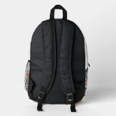 Whimsical Floral Swirl Backpack Bedrukte Rugzak (Achterkant)