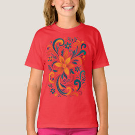 Whimsical Floral Swirl Kids T-Shirt