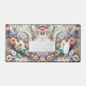 Whimsical Floral Swirls in Pastel Bureaumat (Keyboard & Muis)