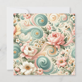 Whimsical Floral Swirls in Pastel Kaart