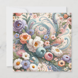 Whimsical Floral Swirls in Pastel Kaart