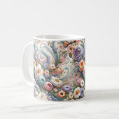 Whimsical Floral Swirls in Pastel Koffiemok (Voorkant links)
