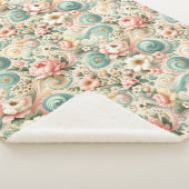Whimsical Floral Swirls in Pastel Sherpa Deken (3/4)
