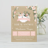 Whimsical Floral Teacup Vrijgezellenfeest Kaart (Staand voorkant)