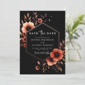 Whimsical Floral Terracotta bruiloft Save The Date (Staand voorkant)