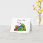 Whimsical Floral Thinking of You Card Kaart (Gele Bloem)