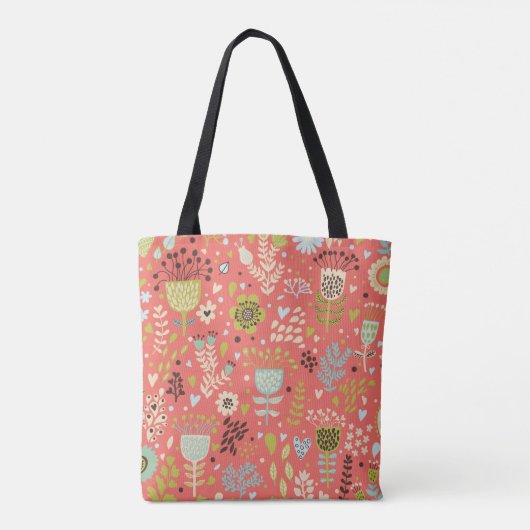 Whimsical Floral Tote Bag (Achterkant)