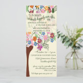 Whimsical Floral Tree Post Wedding Party Invite Kaart (Staand voorkant)
