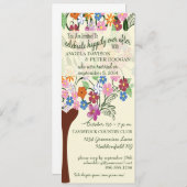 Whimsical Floral Tree Post Wedding Party Invite Kaart (Voorkant / Achterkant)