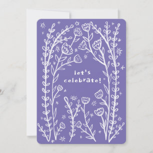 Whimsical Floral Vines Leuke verjaardagsfeestje Cu Kaart