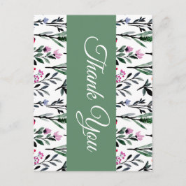 Whimsical Floral Watercolor Wedding Briefkaart