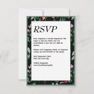 Whimsical Floral Waterverf bruiloft RSVP Kaartje
