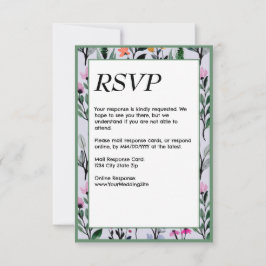 Whimsical Floral Waterverf bruiloft RSVP Kaartje