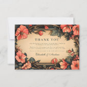 Whimsical Floral Wedding Art Nouveau Bedankkaart (Voorkant)