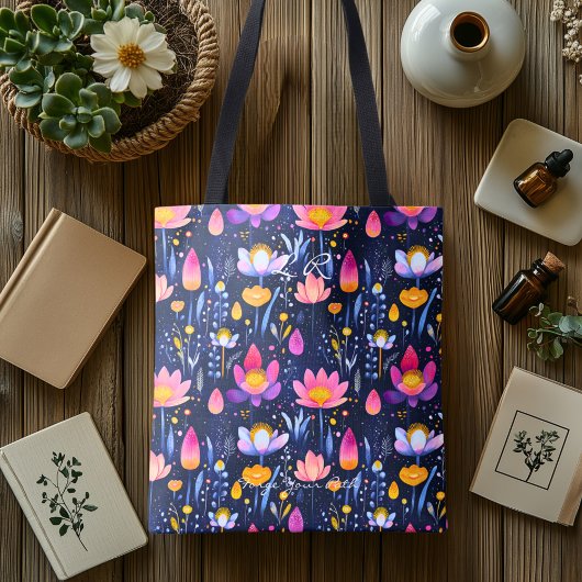 Whimsical Floral Wellness Canvas tas