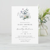 Whimsical Floral Wildflower Spring Baby shower Kaart (Staand voorkant)