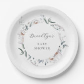 Whimsical Floral Wildflower Spring Baby shower Pap Papieren Bordje (Voorkant)