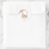 Whimsical Floral Woodland Animals Bedankt Favor Ronde Sticker (Tas)