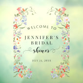 Whimsical Floral Wreath Bridal Shower Welcome Raamsticker (Vel 3)