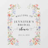 Whimsical Floral Wreath Bridal Shower Welcome Raamsticker (Vel)