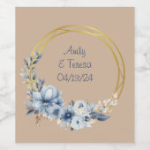 Whimsical Floral Wreath Wijnlabel Wijn Etiket (Enkel label)