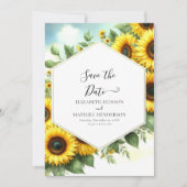 Whimsical Floral Zonnebloem bruiloft Save The Date (Voorkant)