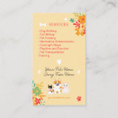 Whimsical florale schattige pop huisdier oppas hon visitekaartje (Achterkant)