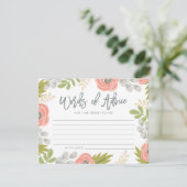 Whimsical Florals Vrijgezellenfeest Advice Kaart (Staand voorkant)