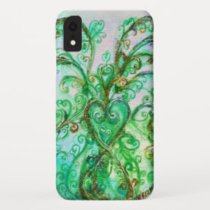 WHIMSICAL FLOURISHES bright blauwgroen green white Case-Mate iPhone Case