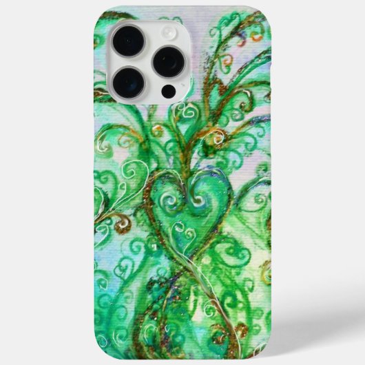 WHIMSICAL FLOURISHES bright blauwgroen green white Case-Mate iPhone Case (Achterkant)