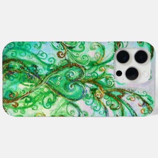 WHIMSICAL FLOURISHES bright blauwgroen green white Case-Mate iPhone Case (Achterkant (horizontaal))