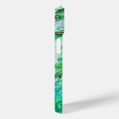 WHIMSICAL FLOURISHES bright blauwgroen green white Case-Mate iPhone Case (Achterkant / Rechts)