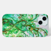 WHIMSICAL FLOURISHES bright blauwgroen green white Case-Mate iPhone Case (Achterkant (horizontaal))